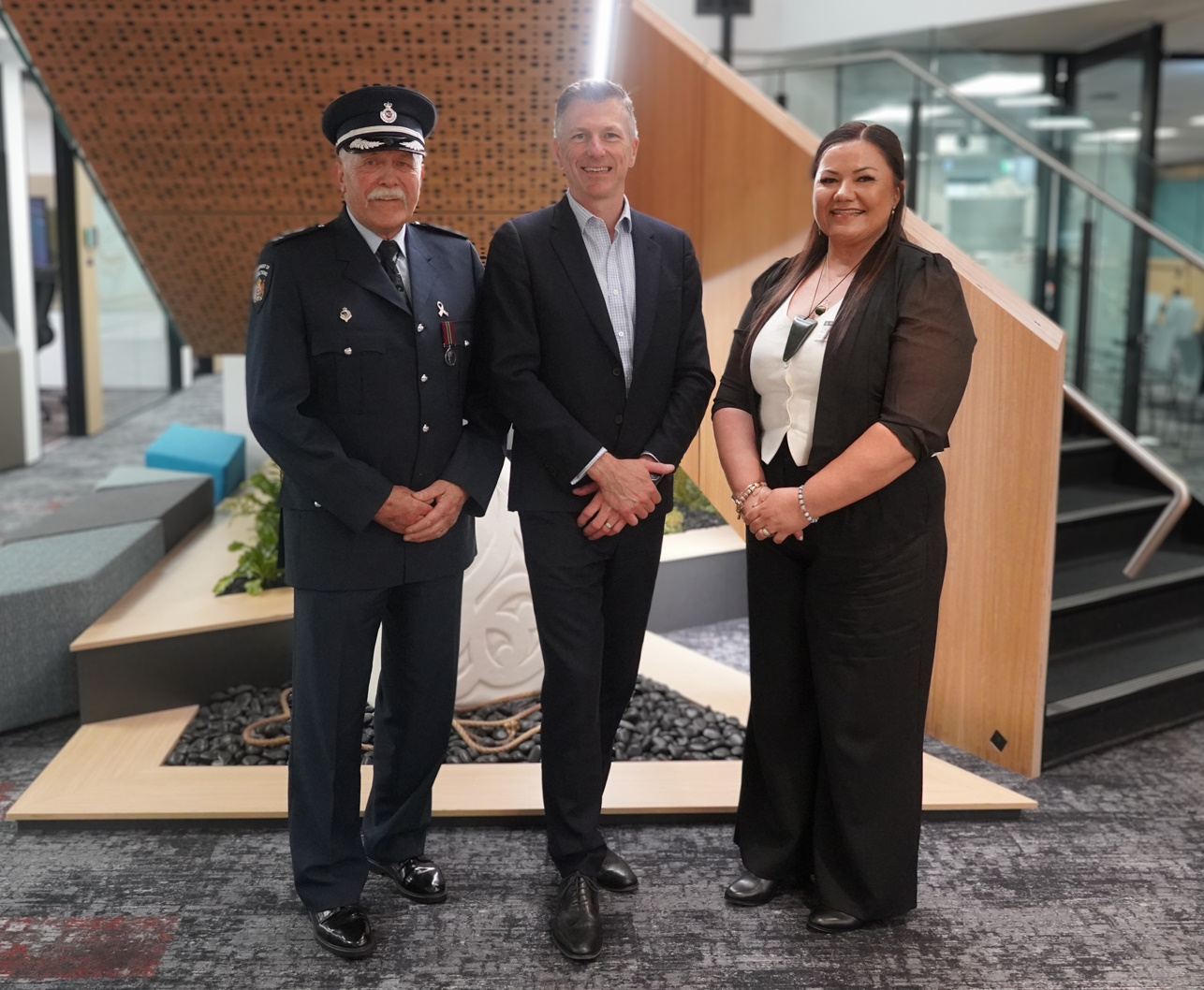 Mo and Tina with Corrections' Chief Executive Jeremy Lightfoot.